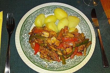 Gem&uuml;se - Puten - Curry Wok 1