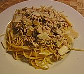 Spaghetti mit Wei&szlig;wein - Thunfisch - Sauce (Bild)