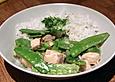 Fischcurry mit Lachs und Schalotten