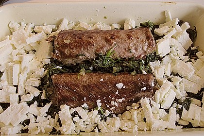 Lammlachse, gef&uuml;llt mit Feta und Spinat 1