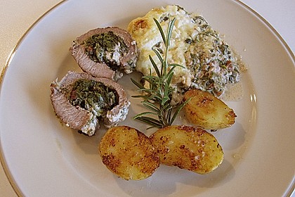 Lammlachse, gef&uuml;llt mit Feta und Spinat 2