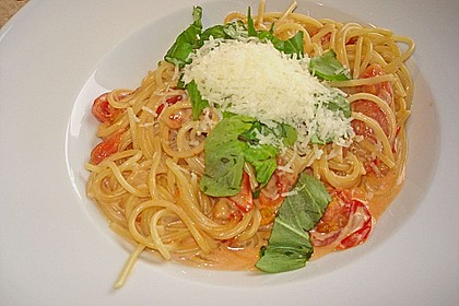 Spaghetti mit einer Tomaten - Brunch - Sauce 1