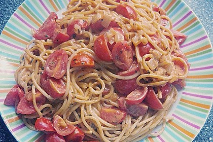 Spaghetti mit einer Tomaten - Brunch - Sauce 10