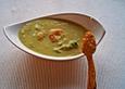 Spargelcremesuppe mit Garnelen