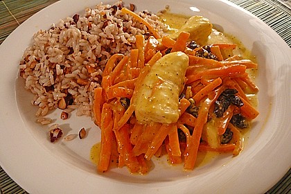 Möhren - Bananen - Ragout mit Nussreis 4