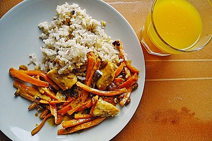 Möhren - Bananen - Ragout mit Nussreis 9