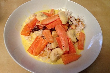 Möhren - Bananen - Ragout mit Nussreis 12
