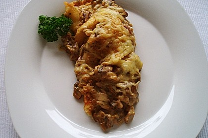 Gratinierte Crêpes mit Steinpilz - Sahne 1