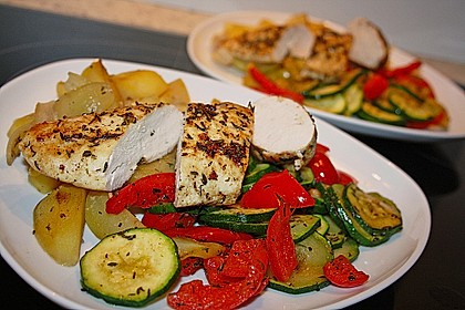 Knoblauch - Kr&auml;uter - Huhn mit Rosmarinkartoffeln und Gem&uuml;se 8