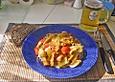 Schweinegeschnetzeltes mit Paprika, Champignons und Reis