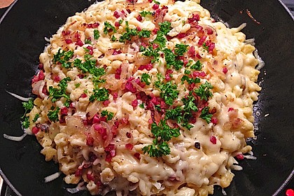 Käsespätzle mit Speck 1