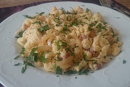 Käsespätzle mit Speck 6