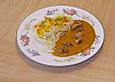 Spaghetti Alfredo mit H&auml;hnchenbrustfilet in Tomaten - Kr&auml;uterso&szlig;e