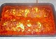 &Uuml;berbackene Zucchini mit Schinken - Tomaten - Sahneso&szlig;e