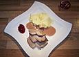 Wildbraten in Rotwein-Preiselbeersauce mit Bandnudeln