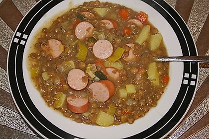 Clints Linseneintopf mit Wiener W&uuml;rstchen 1