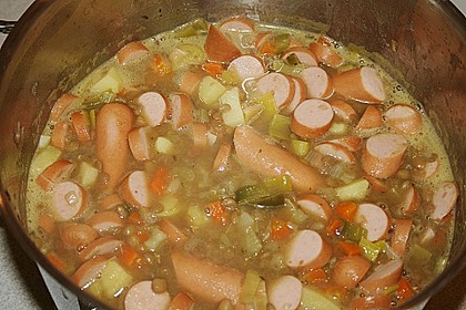 Clints Linseneintopf mit Wiener W&uuml;rstchen 6