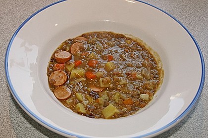 Clints Linseneintopf mit Wiener W&uuml;rstchen 8