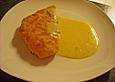 Paniertes Schnitzel mit Frischk&auml;se - Sahne Sauce