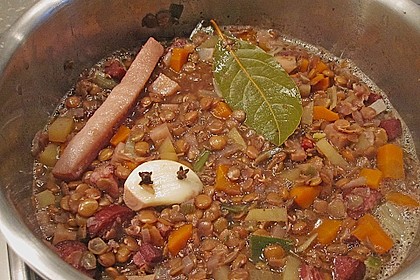 Linseneintopf - hanseatisch mit Rotwein