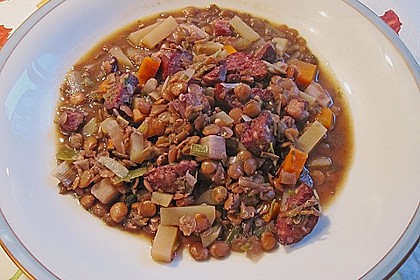 Linseneintopf - hanseatisch mit Rotwein 1