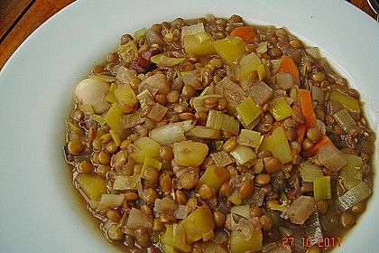 Linseneintopf - hanseatisch mit Rotwein 2