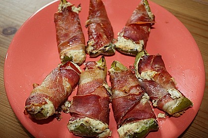 Frischk&auml;se - Paprika - Schiffchen im Speckmantel 6