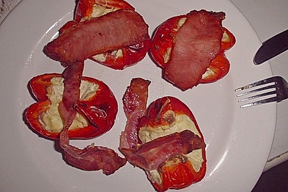 Frischk&auml;se - Paprika - Schiffchen im Speckmantel 19