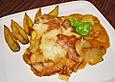 Griechische Schweinemedaillons &uuml;berbacken in Metaxasauce