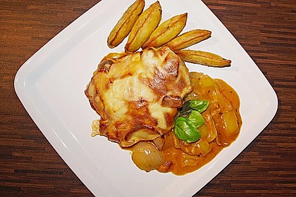 Griechische Schweinemedaillons &uuml;berbacken in Metaxasauce 2