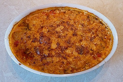 Griechische Schweinemedaillons &uuml;berbacken in Metaxasauce 7