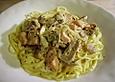 Spaghetti mit Puten - Champignon Ragout