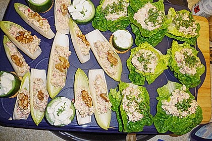 Gef&uuml;llte Salatbl&auml;tter mit 3 verschiedenen F&uuml;llungen