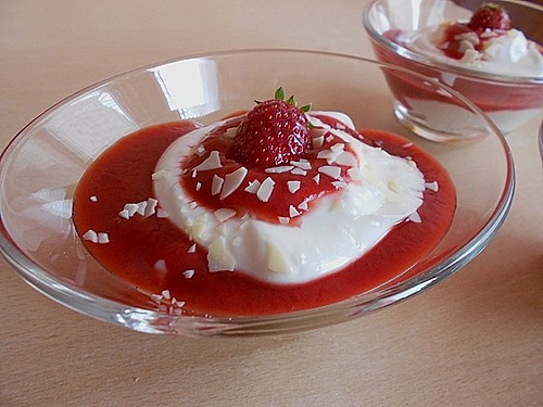 Rezept backofen: Erdbeer quark dessert