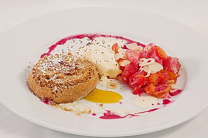 Safraneis, Lebkuchensoufflee, Zitruskompott, Ged&ouml;ns