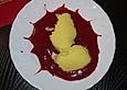 Mango - Mousse mit Himbeersauce