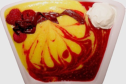 Mango - Mousse mit Himbeersauce 6