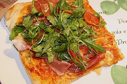 Rucola - Pizza mit Parmaschinken 3