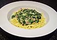 Spaghetti mit Spinat - Schinken - So&szlig;e