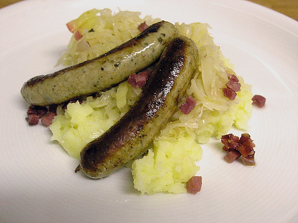 Sauerkraut, Bratwürstchen und Kartoffelbrei (Rezept mit Bild) | Chefkoch.de