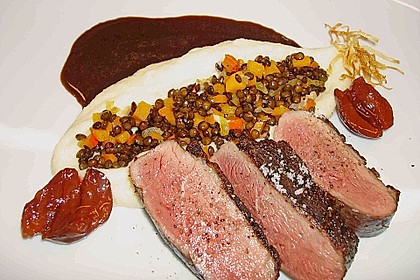Gew&uuml;rzente mit Linsen - K&uuml;rbis Gem&uuml;se