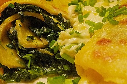 Pfannkuchen natur mit frischer Spinatf&uuml;llung 5