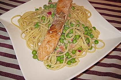 Zitronen - Linguine mit Lachs