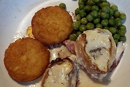 Schweinefilet in Bacon mit Frischkäsesoße überbacken 13