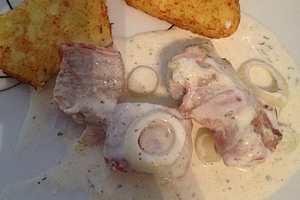 Schweinefilet in Bacon mit Frischkäsesoße überbacken 9
