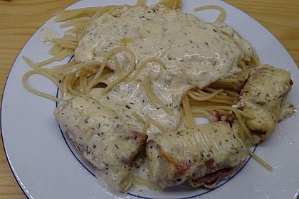 Schweinefilet in Bacon mit Frischkäsesoße überbacken 22