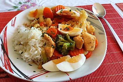 Thai Curry Erdnuss - Kokos - Hühnchen 9
