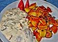 Knusprige Bratkartoffeln mit Sahnehering