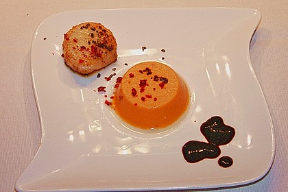Panna cotta von der Paprika mit Jakobsmuscheln 2