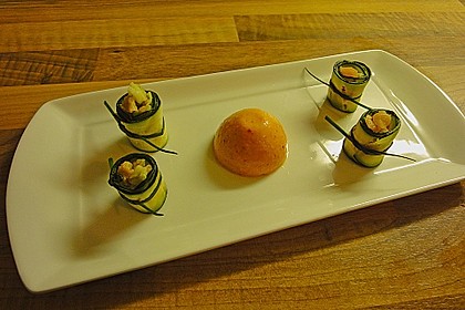 Panna cotta von der Paprika mit Jakobsmuscheln 1